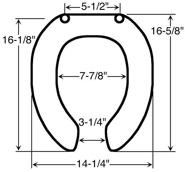 Toilet Seat - Heavy Duty Regular Lift Seat - 3 inch Dimensions