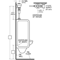Royal Flushometer 1.5 GPF for Urinal with Antimicrobial Handle
