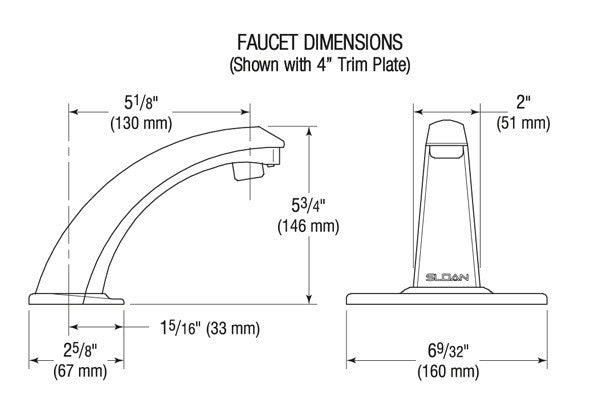 Optima Plus Fiber Optic Faucet 4" Center - 2.2 GPM (Battery Powered)