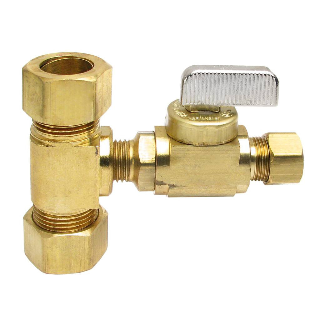 Angle Stop Valve (Ball Type) - 5/8 OD x 5/8 OD x 3/8 OD