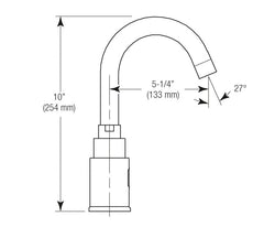 SF Battery Operated Gooseneck Faucet 4" Trim Plate - 2.2 GPM Laminar