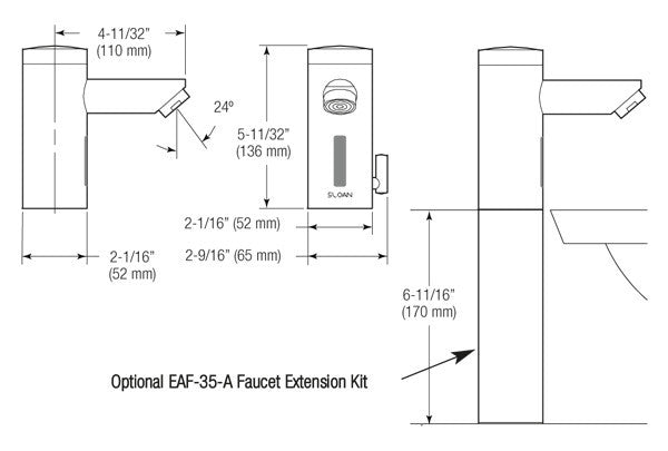 Optima Lino Faucet w/ Temperature Control - 0.5 GPM (Battery Powered)
