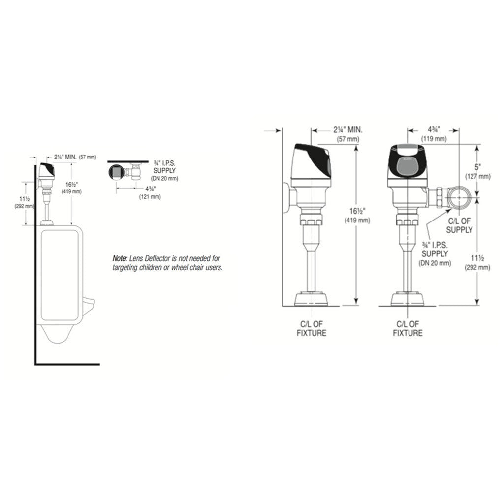 SOLIS Flushometer 0.5 GPF for Urinal
