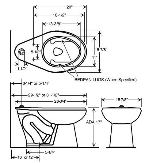 Floor Mounted 1.6 GPF ADA Compliant Toilet