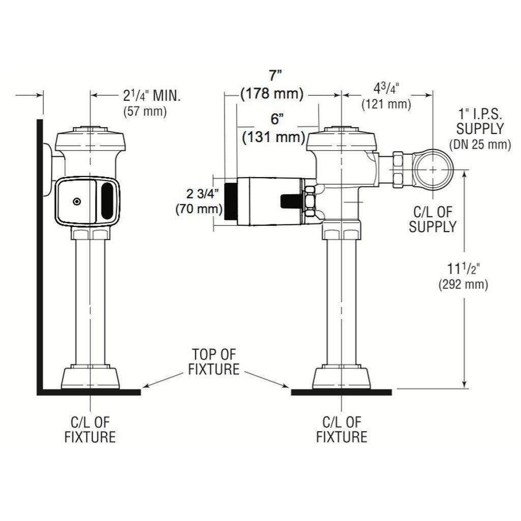 Sloan EBV-500-A Single Flush Side Mount Operator (Case of 6)