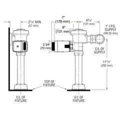 Sloan EBV-500-A Single Flush Side Mount Operator (Case of 6)