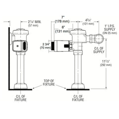 Sloan EBV-500-A Single Flush Side Mount Operator