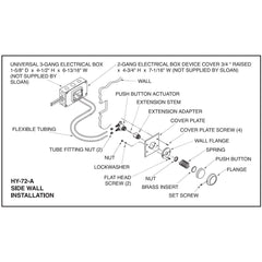 Push Button Actuator - Hydraulic Flushometer Side Wall Variant