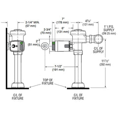 Sloan EL-750-A Dual Flush Side Mount Operator (Hardwired)