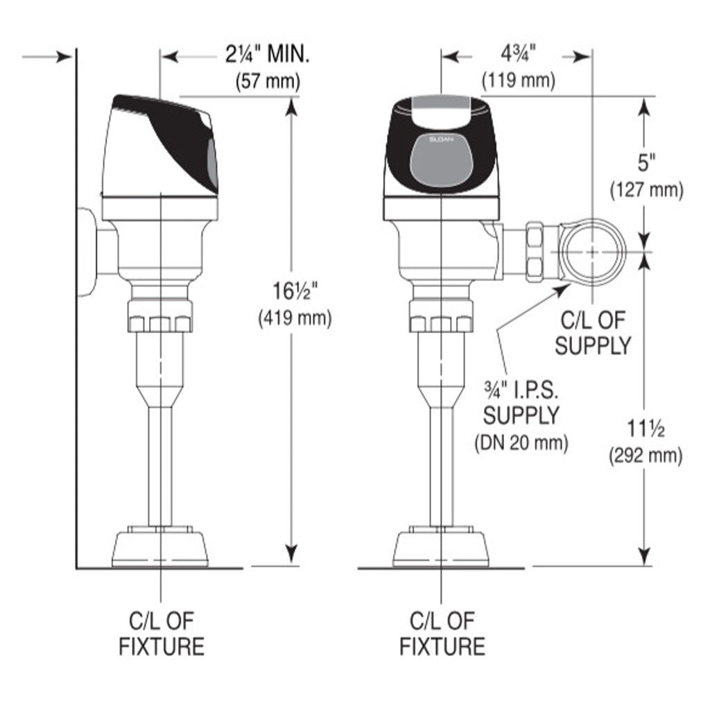 SOLIS Flushometer 0.25 GPF for Urinal