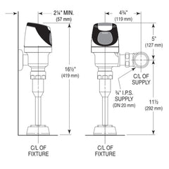 SOLIS Flushometer 0.25 GPF for Urinal