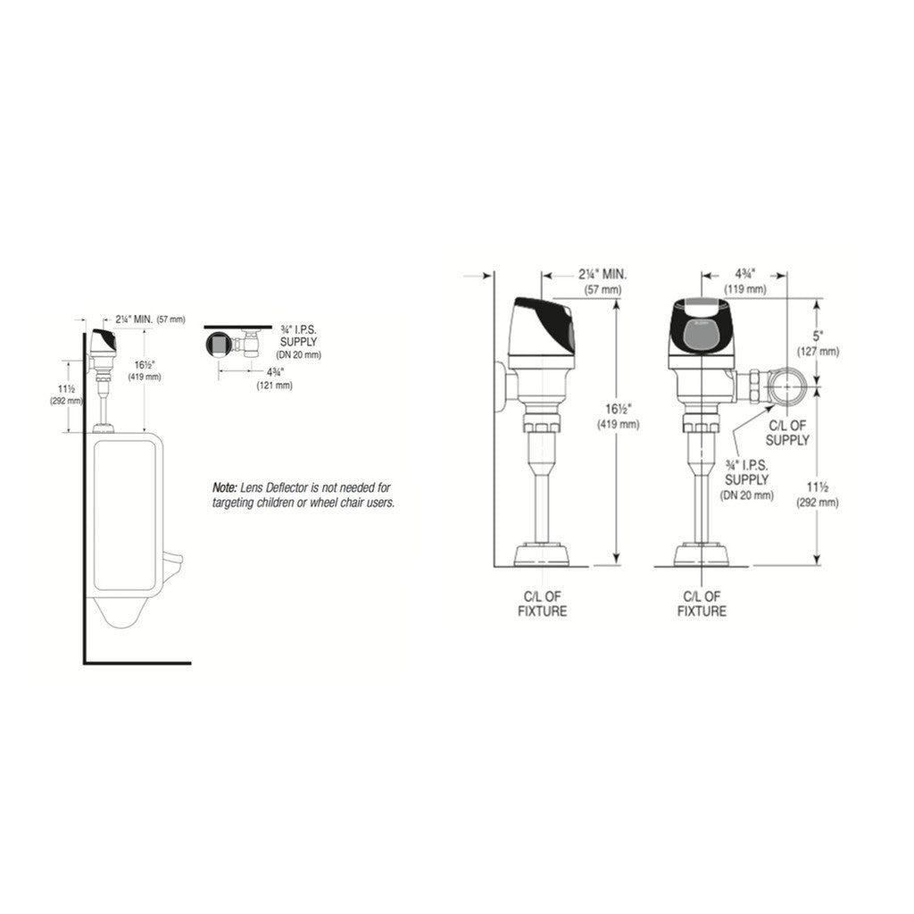 SOLIS Flushometer 0.125 GPF for Urinal