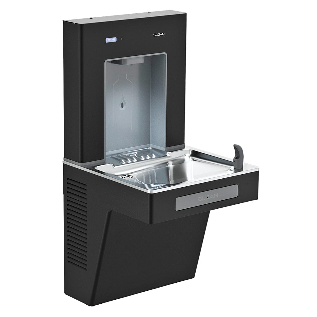 Sloan DRS110-FIL-REF-BLK DropSpot On-Wall Bottle Filler with Single Level Water Cooler Black Powder Coat Finish