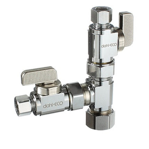 Dual Shut-Off Valve - 5/8" x 3/8" x 3/8"