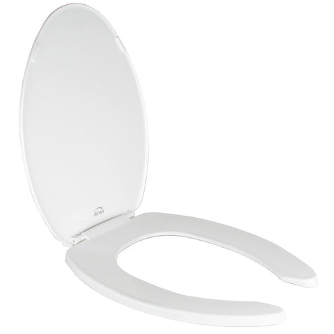 Toilet Seat Economy White Elongated Open Front with Cover