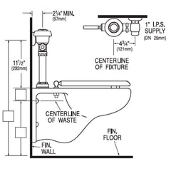 Royal Flushometer 3.5 GPF for Closet