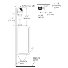 G2 Handsfree Flushometer 1.5 GPF for Urinal with 1-1/4" Top Spud