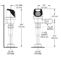 SOLIS Flushometer 1.5 GPF for Urinal