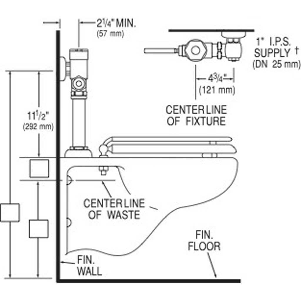 GEM 2 Flushometer 1.6 GPF for Closet