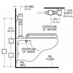 Crown Flushometer 1.6 GPF for Closet