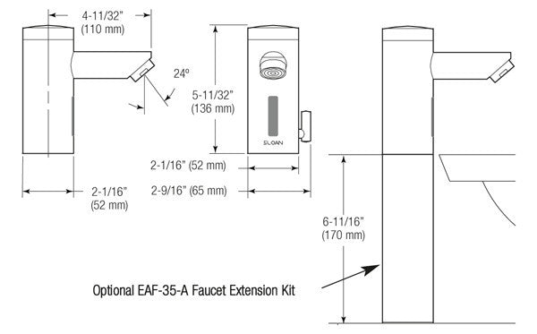 Optima Lino Faucet w/ Single Supply - 0.5 GPM