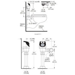 SOLIS Dual Flush Flushometer 1.1 GPF or 1.6 GPF for Closet