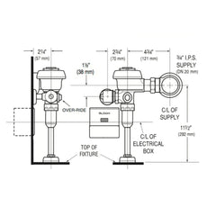 Royal ESS TMO Sensor Flushometer 0.5 GPF for Urinal