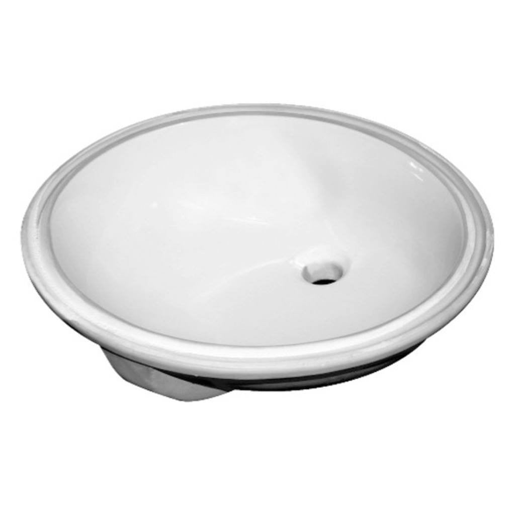 Sloan white Vitreous China Lavatory Sink Oval undermount